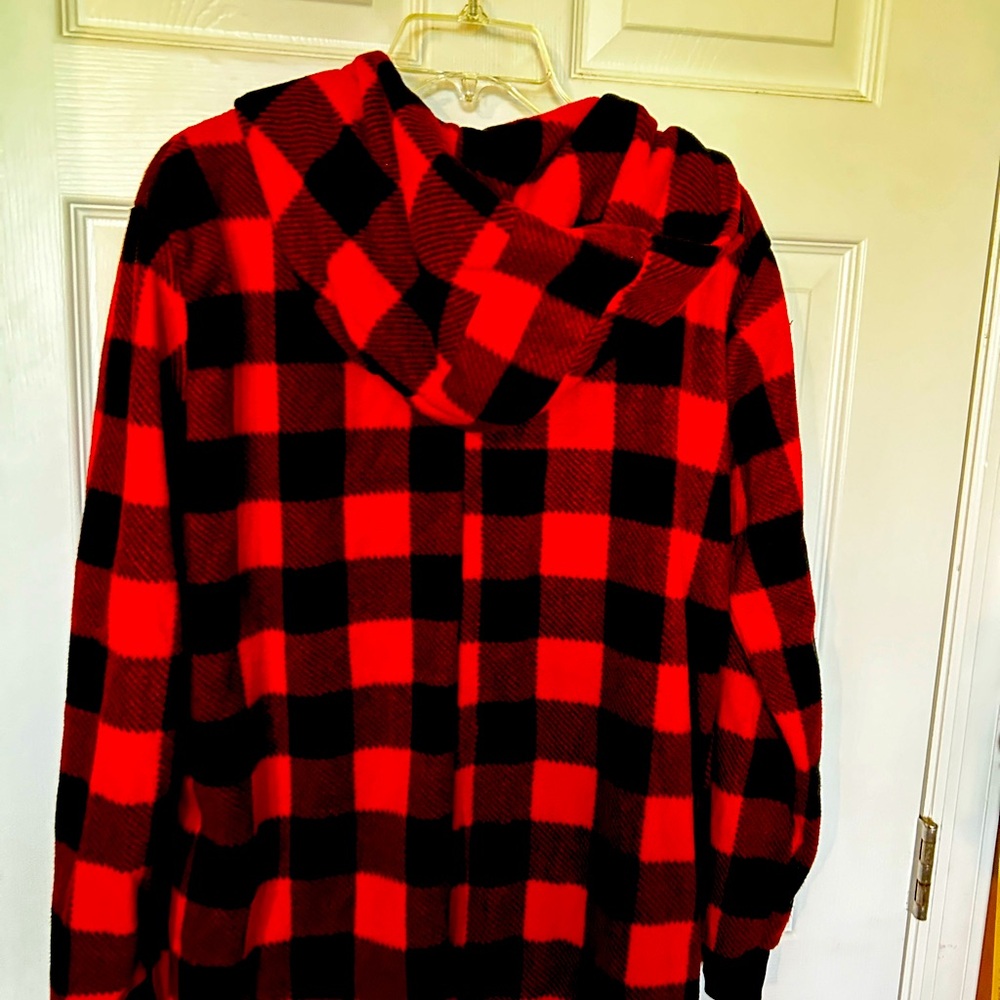 Red and Black Plaid Hooded Onesie